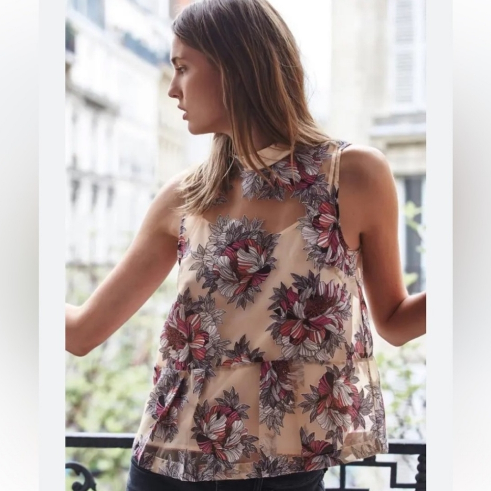 Anthropologie Moulinette Soeurs floral flounce top